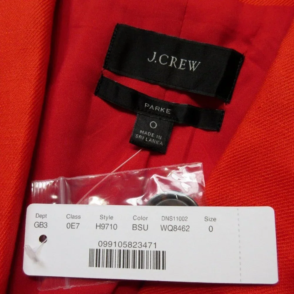 NWT J.Crew Parke Blazer in Brilliant Sunset Stretch Linen Single Button Jacket 0